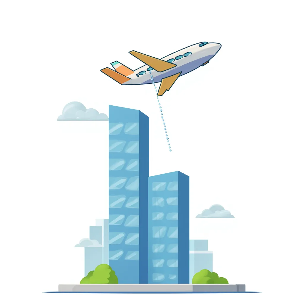 plane flying into tall building