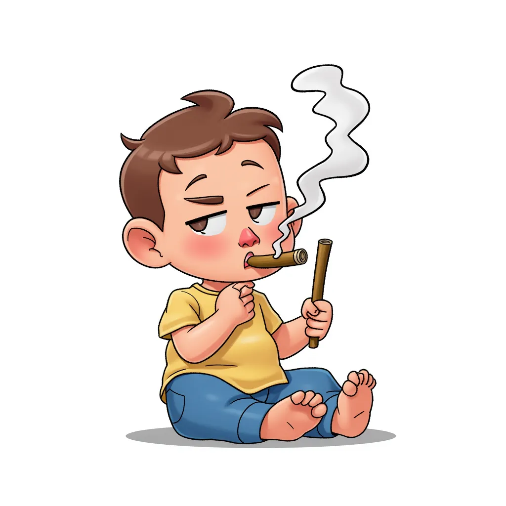 baby smoking a joint