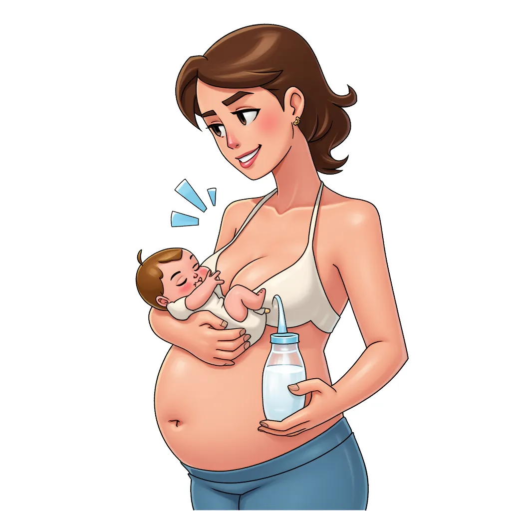 breastfeeding, lots of milk, very busty