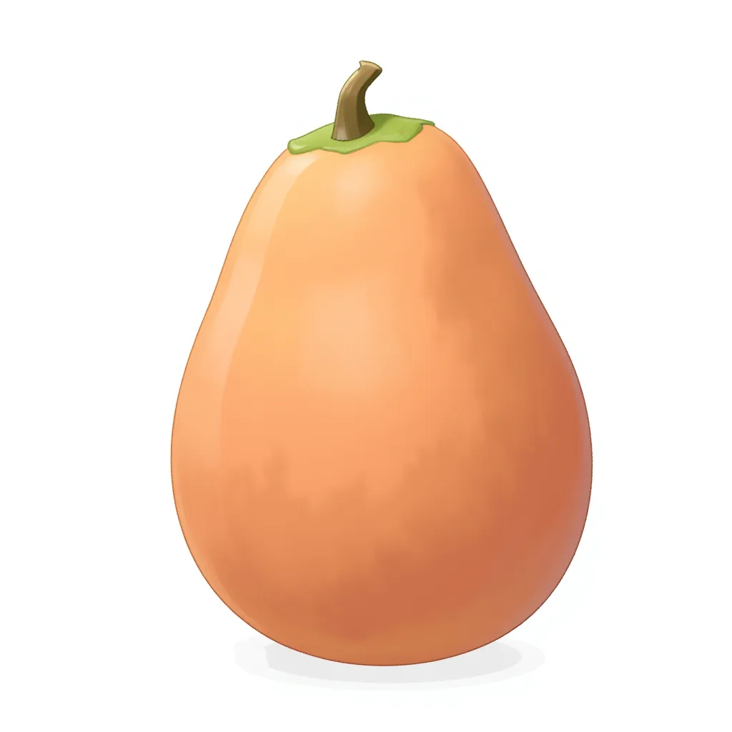 a peach colored whole avocado