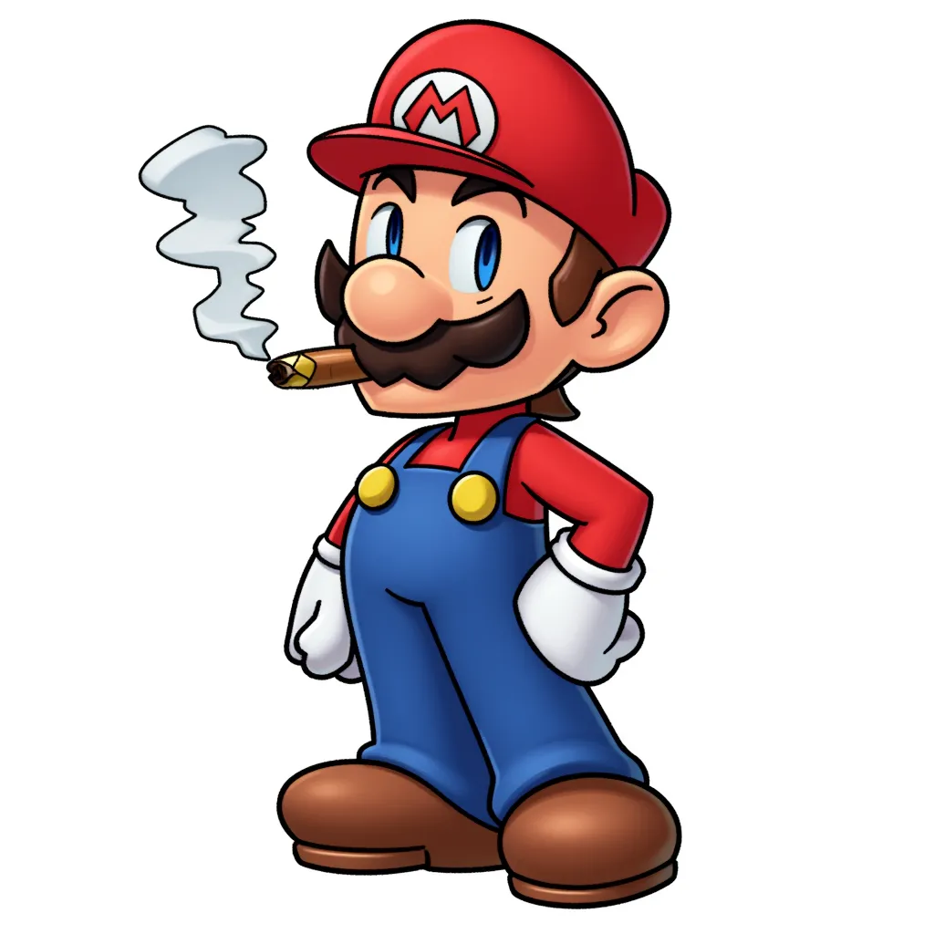 mario smoking a joint
