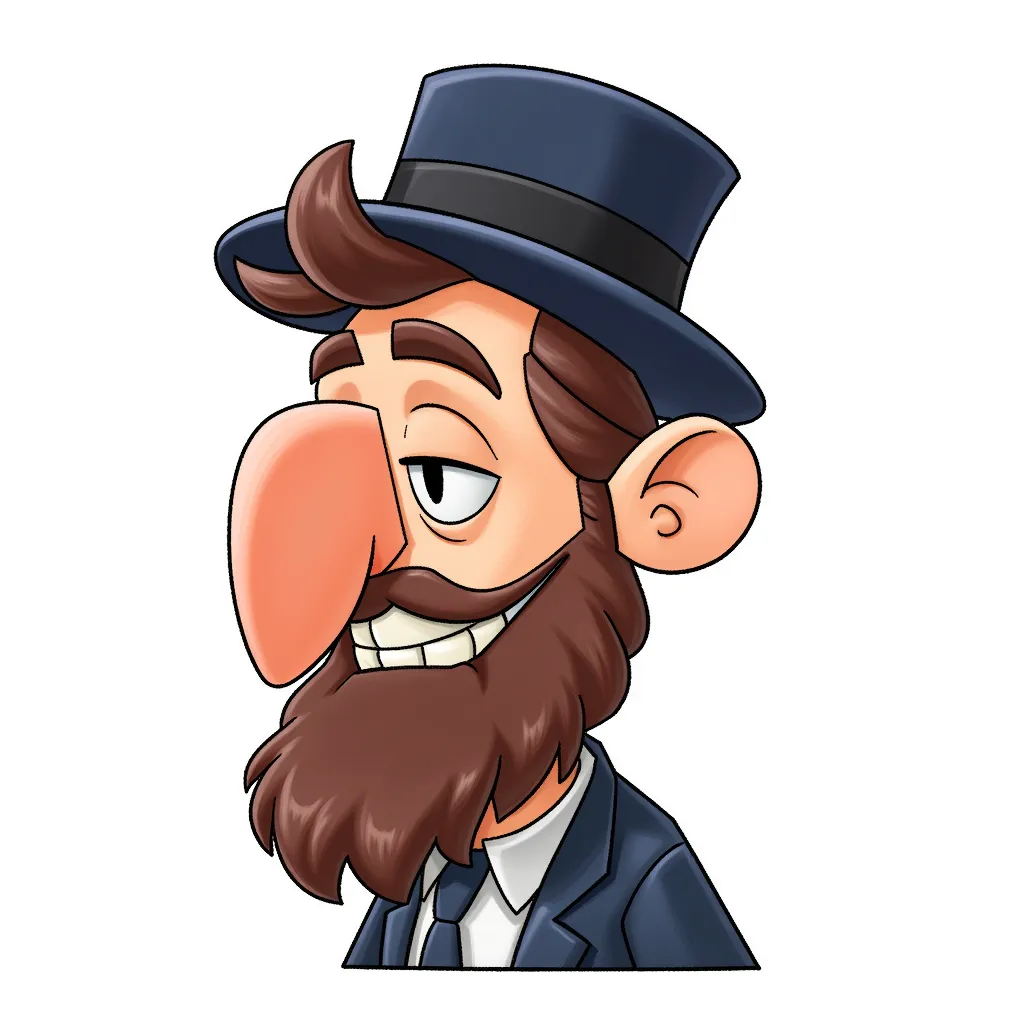 caricature of orthodox jews, big nose