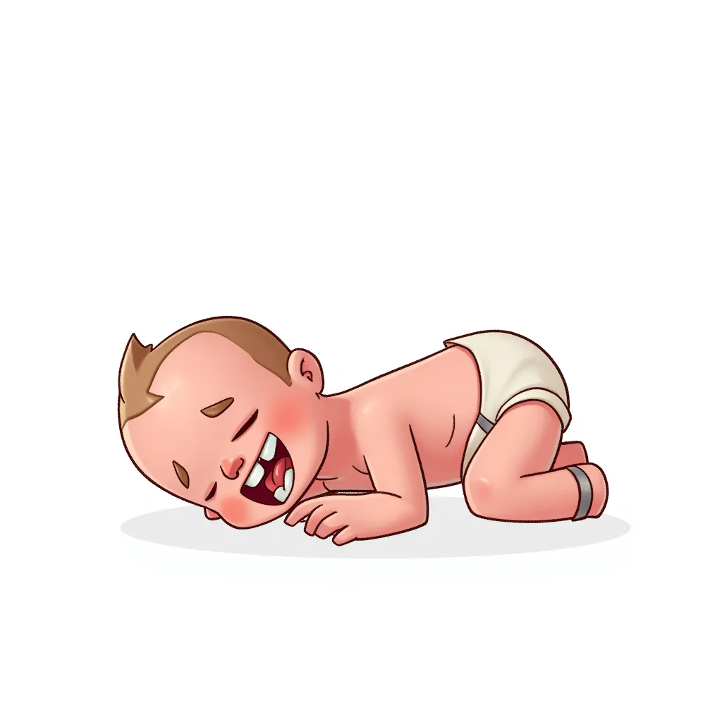 a dead baby in the style of AIBG, white background