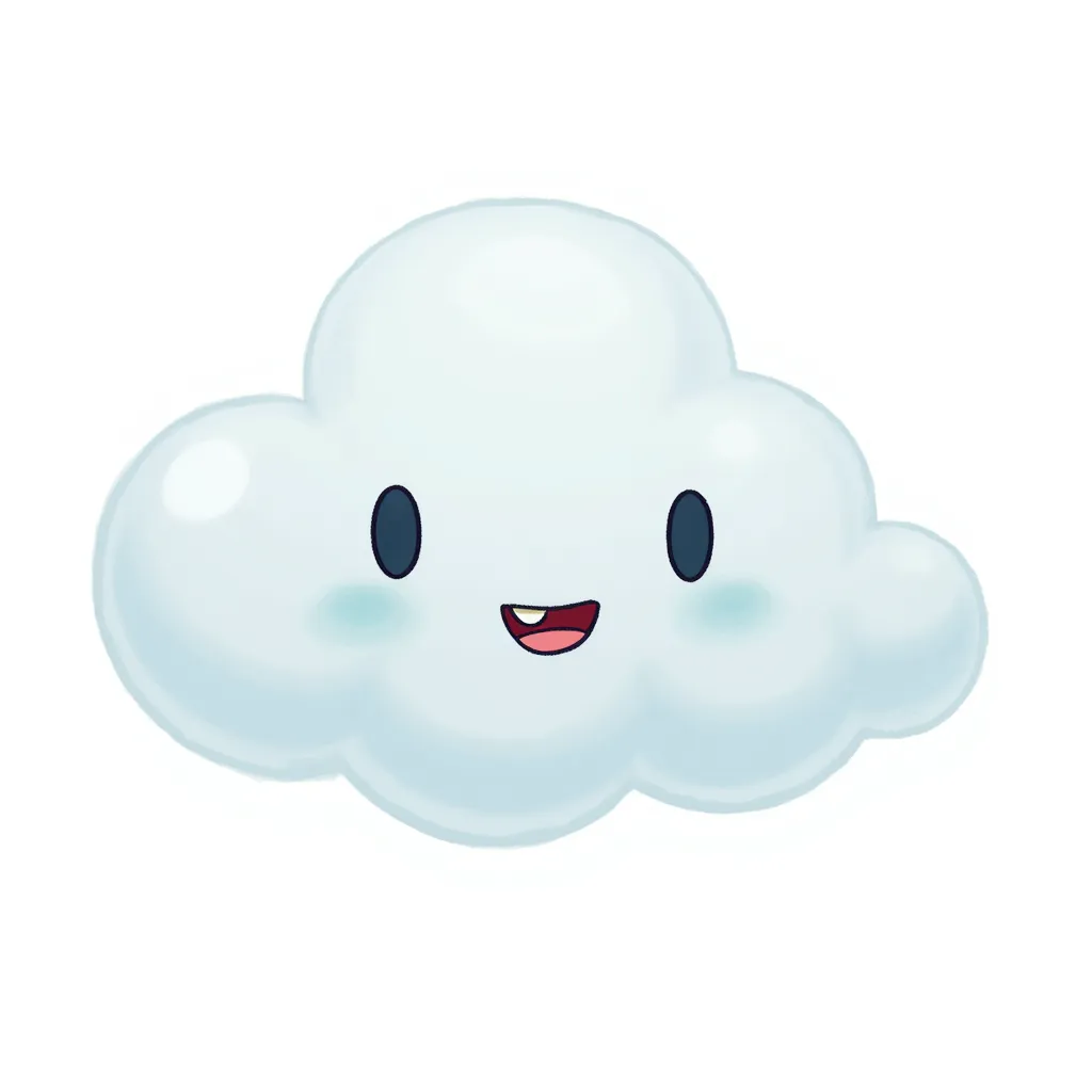 Who knew a cloud could be this happy, you can even see it's chipped tooth on it's smile.