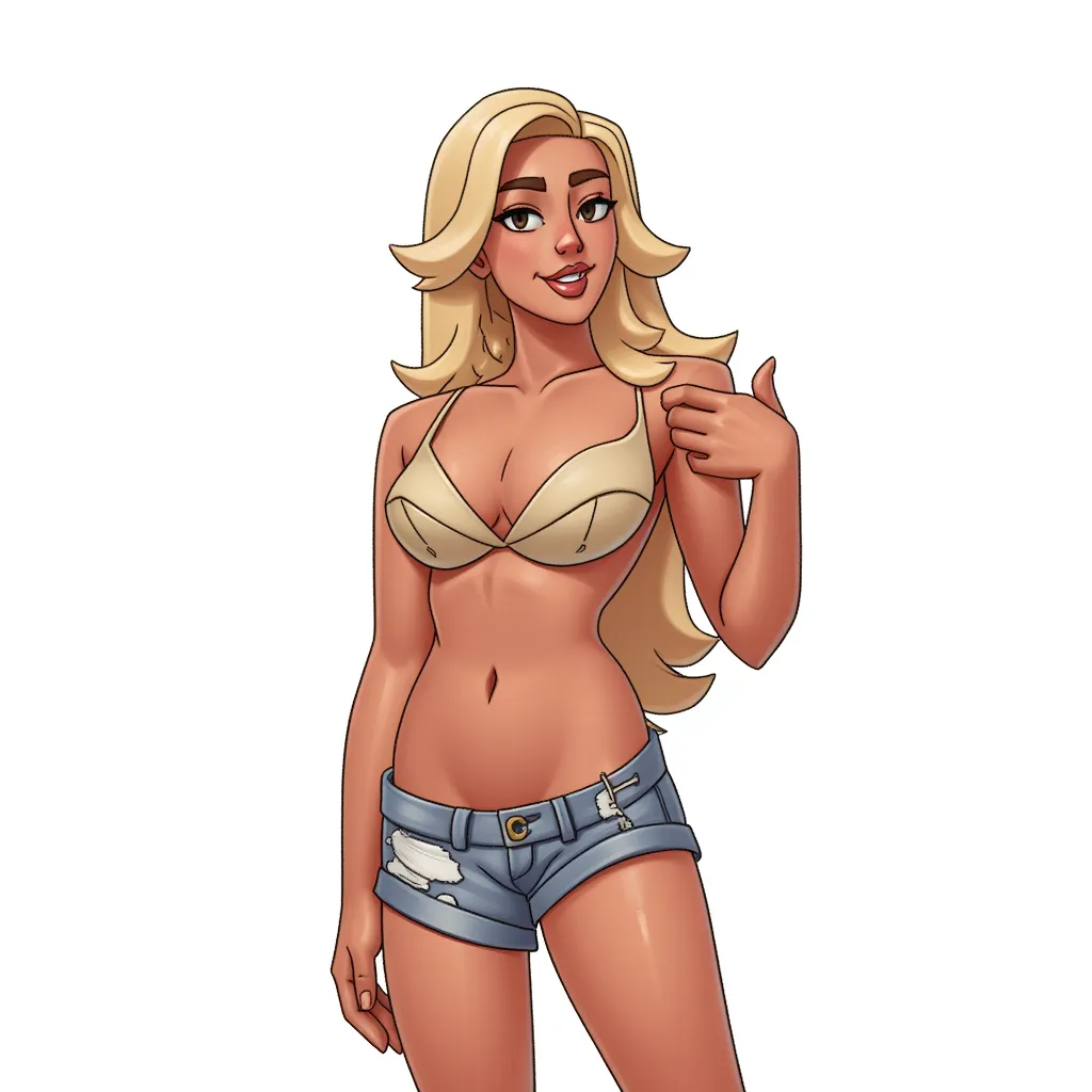 sexy painting in the style of AIBG, white background, full body shot