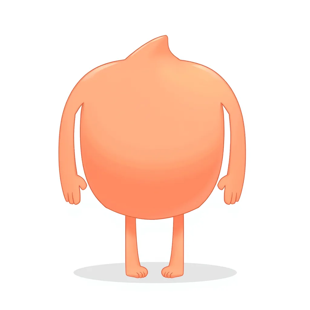 a peach emoji with legs and arms