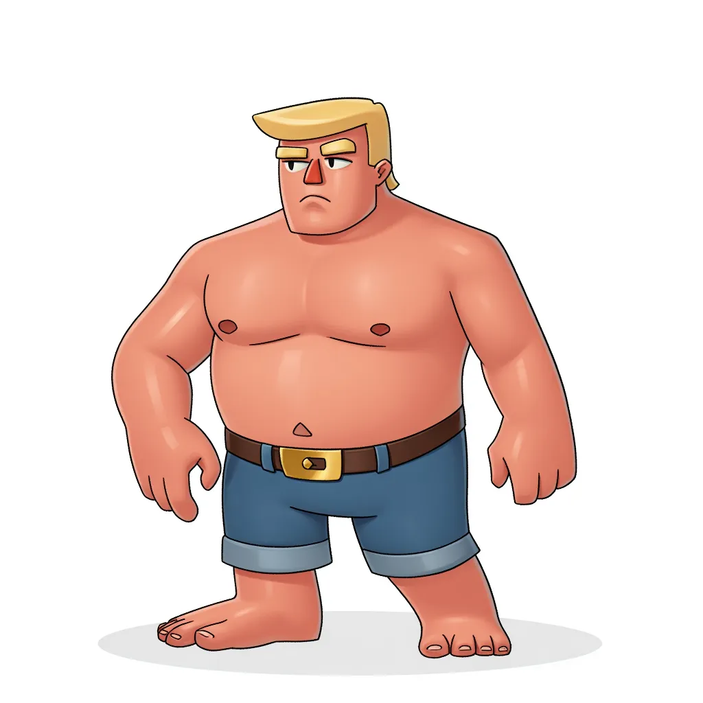 trump naked, fat and naked, sweaty