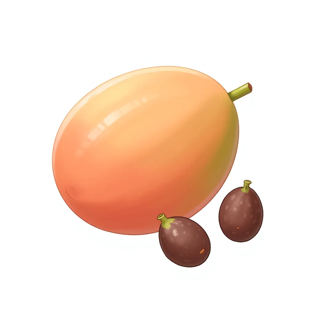 a peach colored avocado with two pits