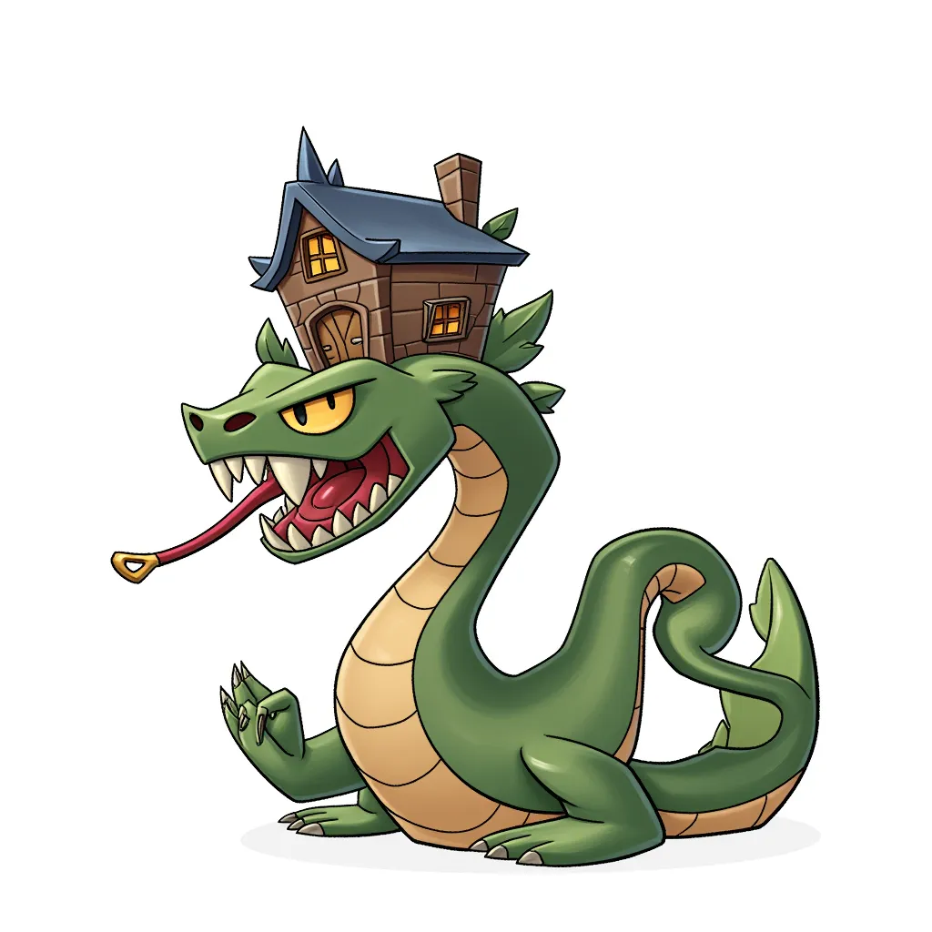 The world serpent, it only stops biting it's tail to fight, and carries the house of a lovely viking family on itself.