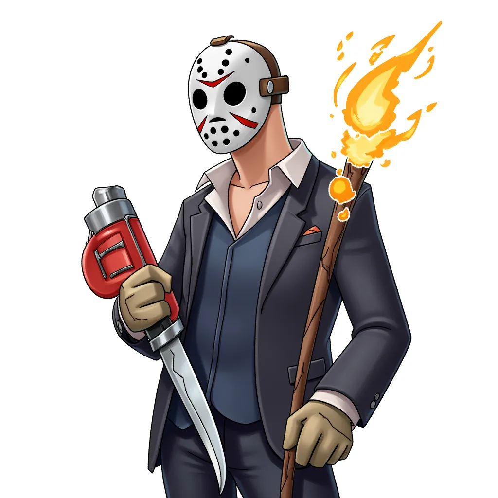 A white hockey mask with red markings, heavy breathing, gloves, a machete and a flame thrower are the last things his victims see before he comes for them.