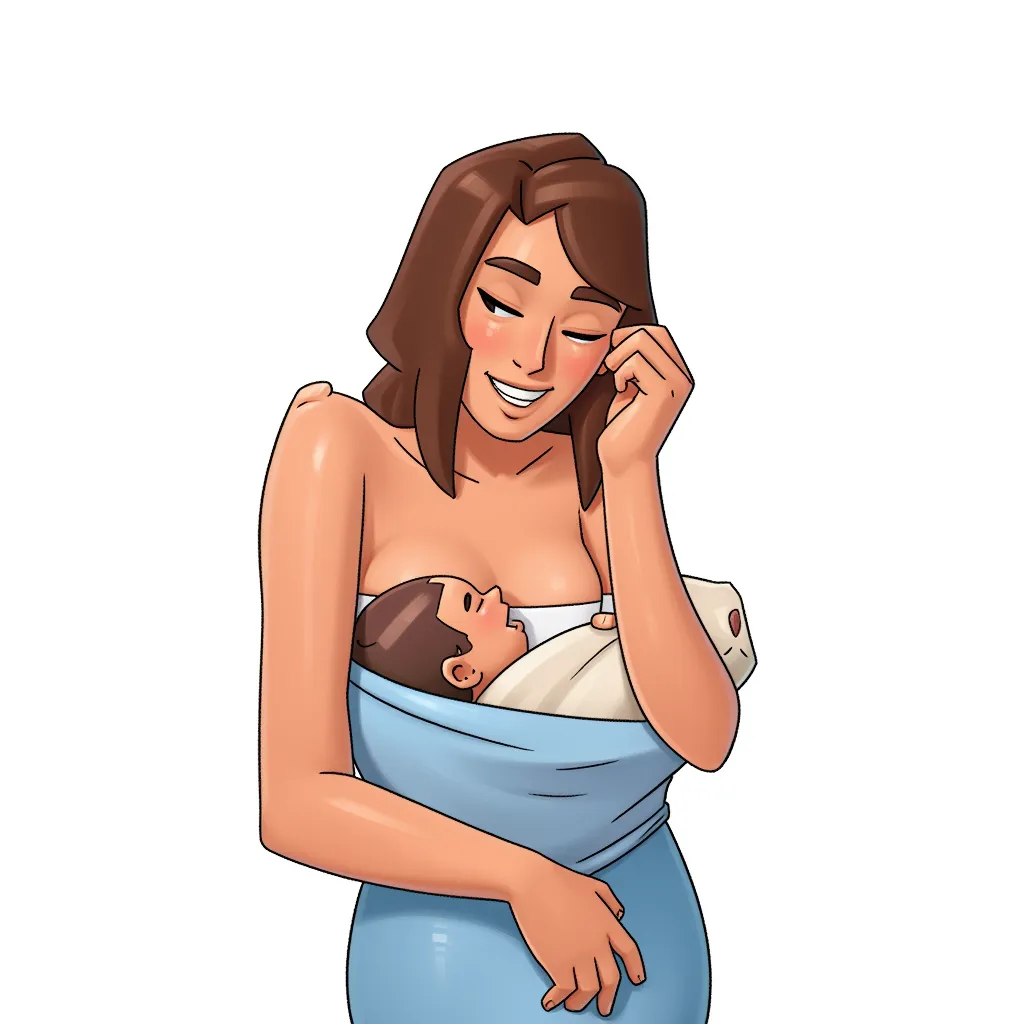 A courageous Danish woman breastfeeding in public with her heroic female body and nipples exposed because she’s a proud woman and nobody will keep her down