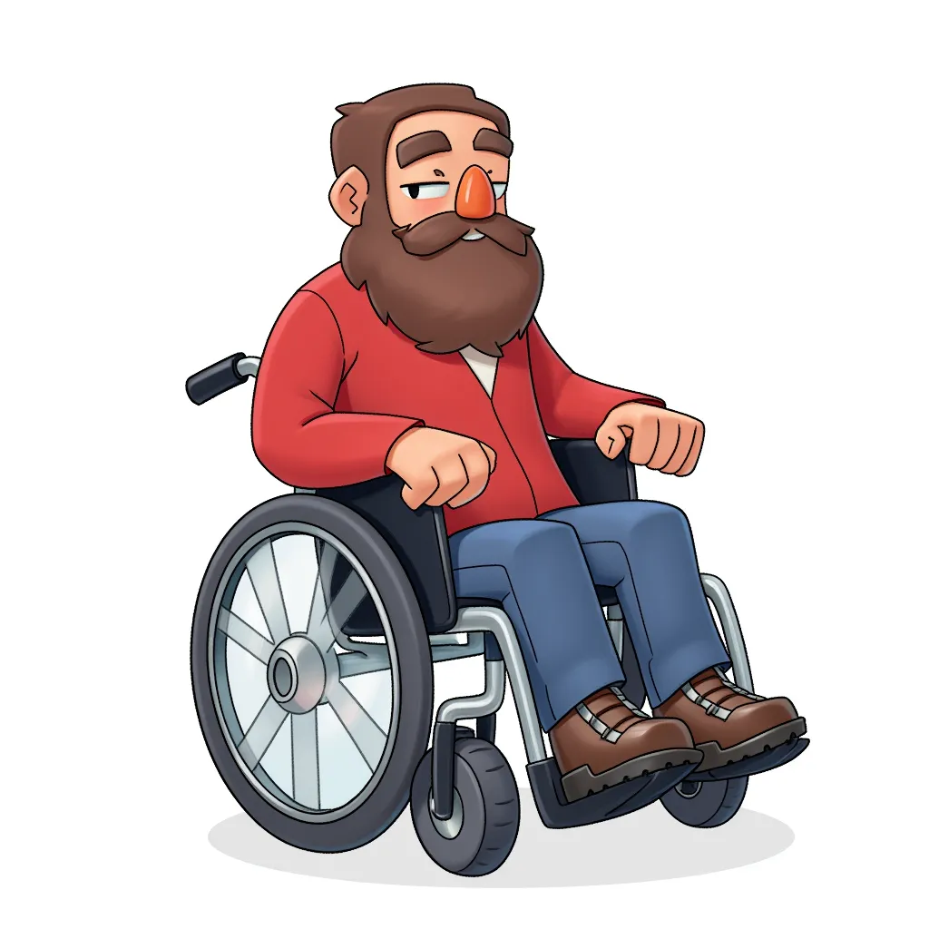 a retard in a wheelchair