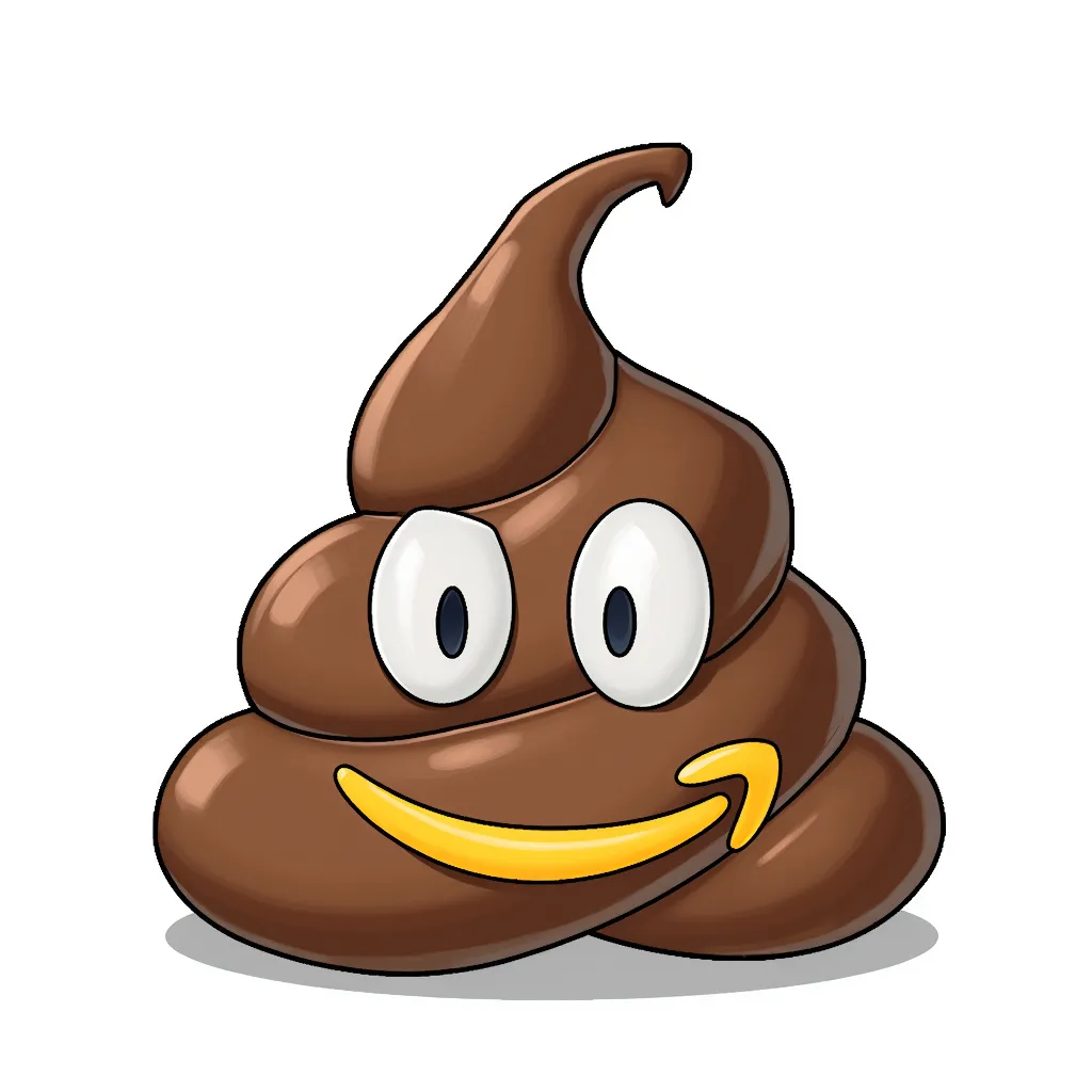 the amazon logo made out of poop