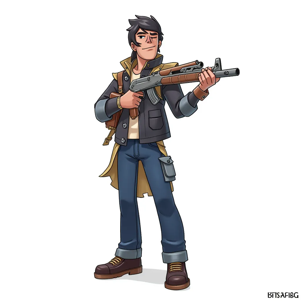 a human in the shape of a gun