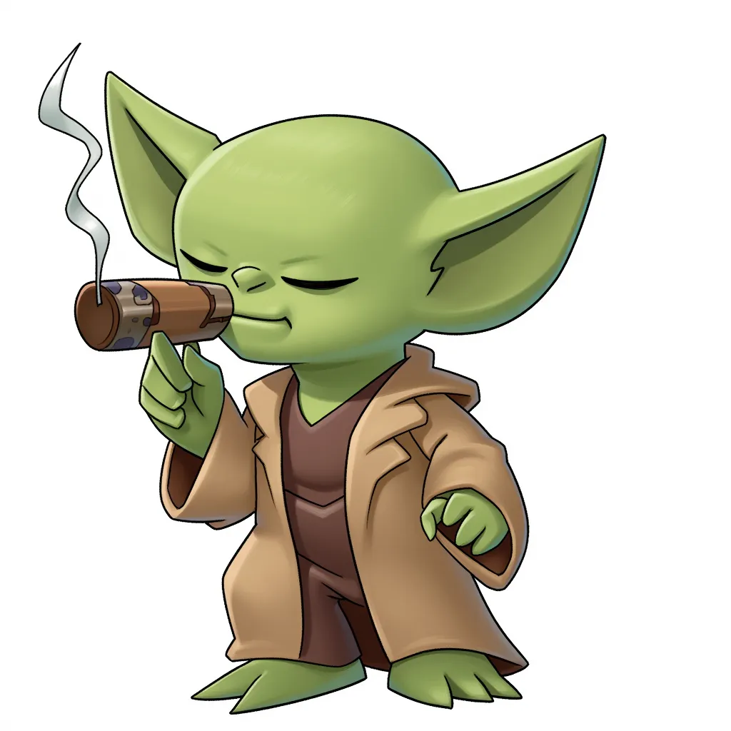 yoda smoking a blunt