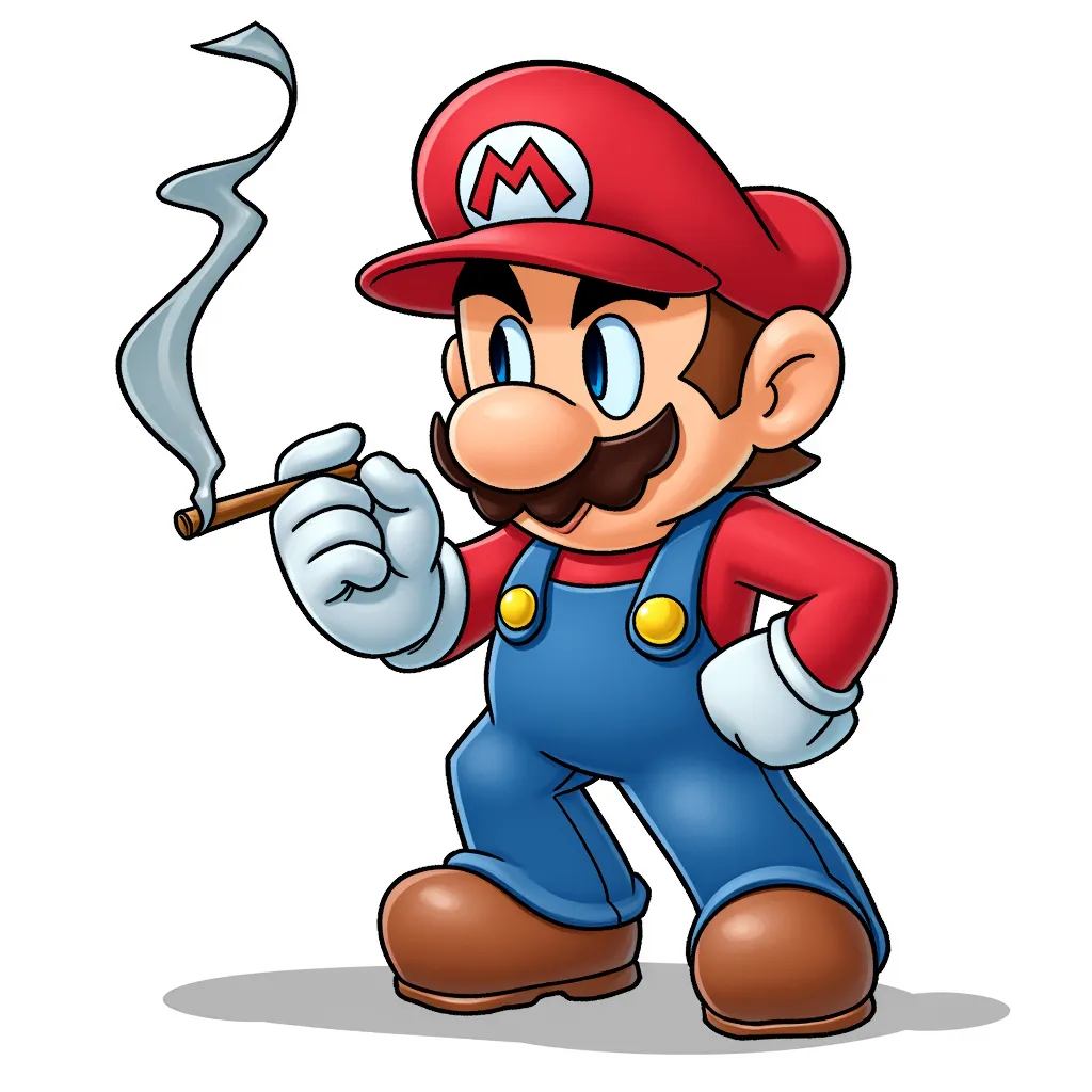 mario smoking a joint