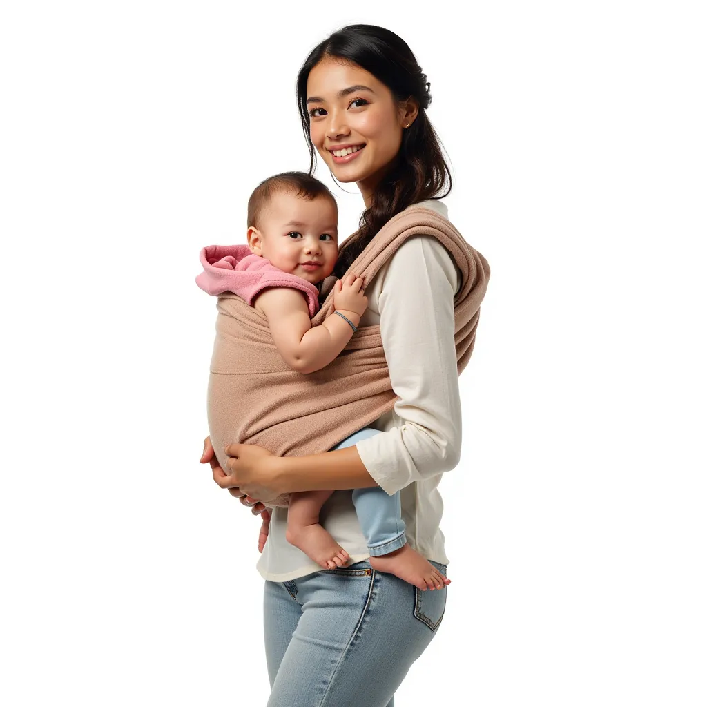 super hot mom carrying her baby