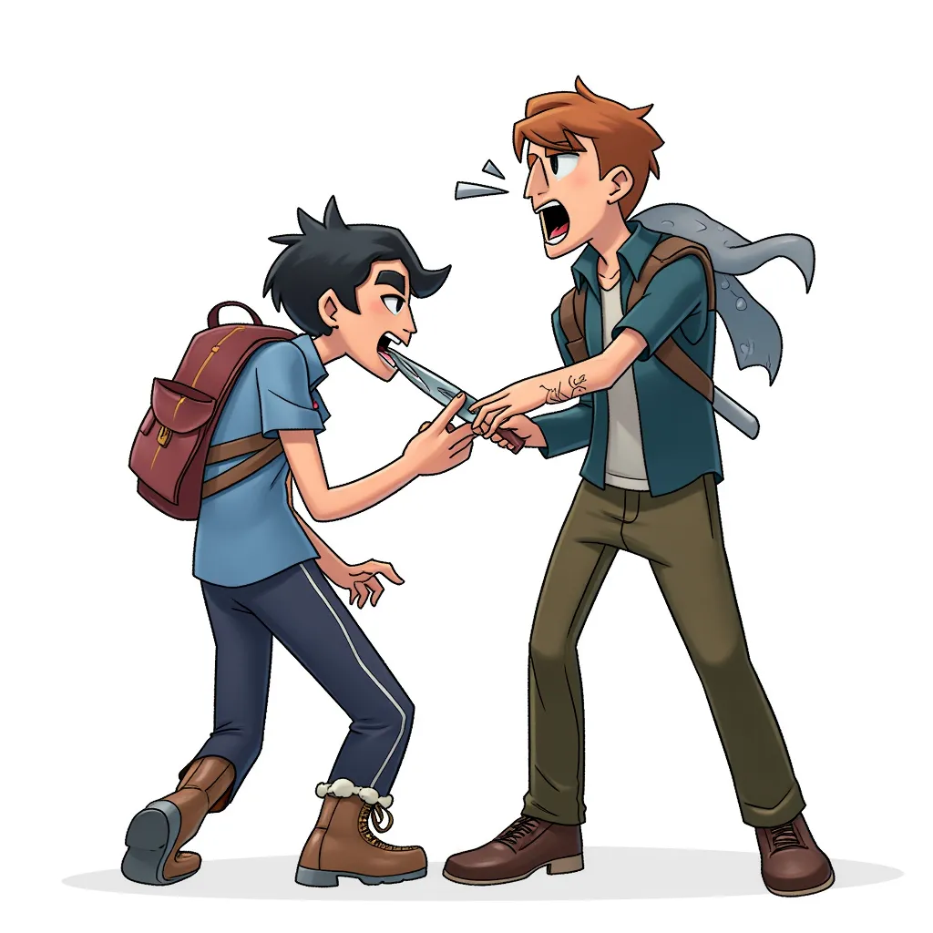 a person stabbing another person