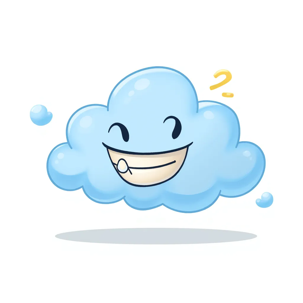 Who knew a cloud could be this happy, you can even see it's chipped tooth on it's smile.