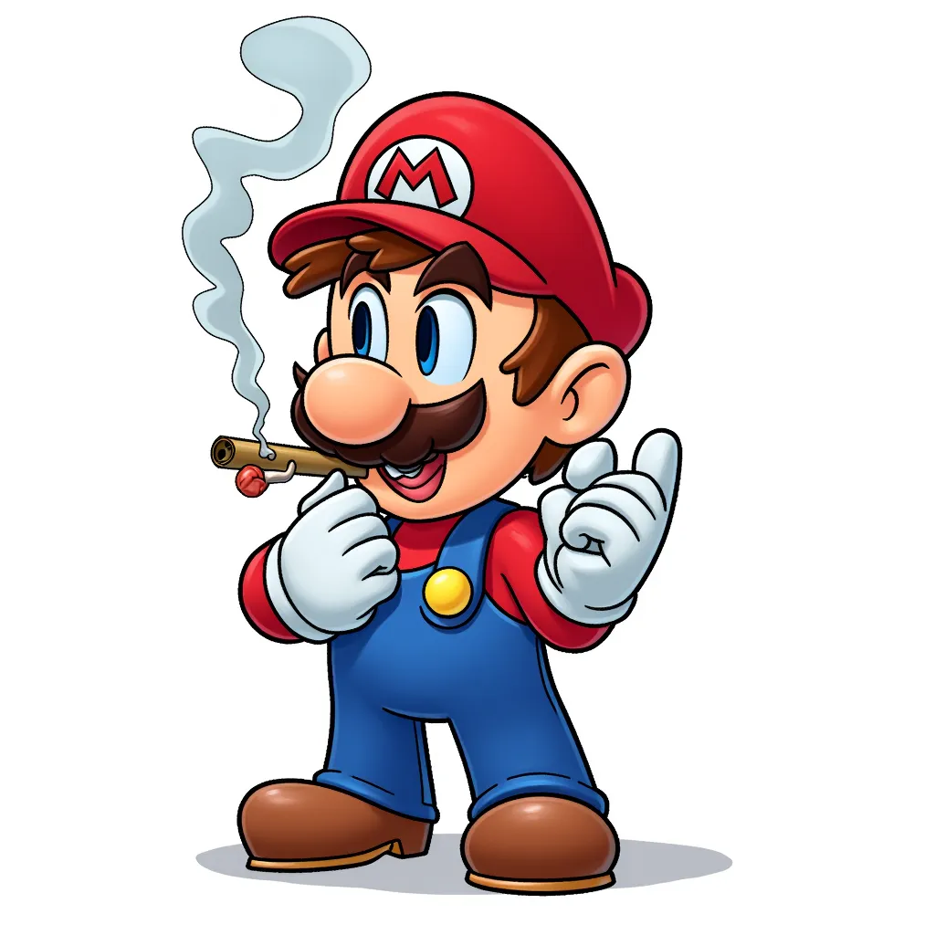 mario smoking a joint
