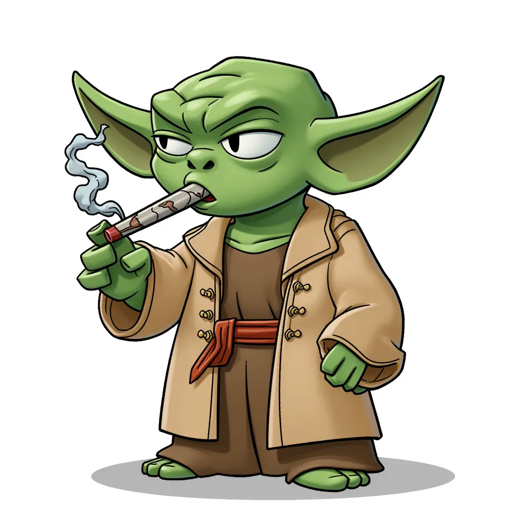 yoda smoking a blunt