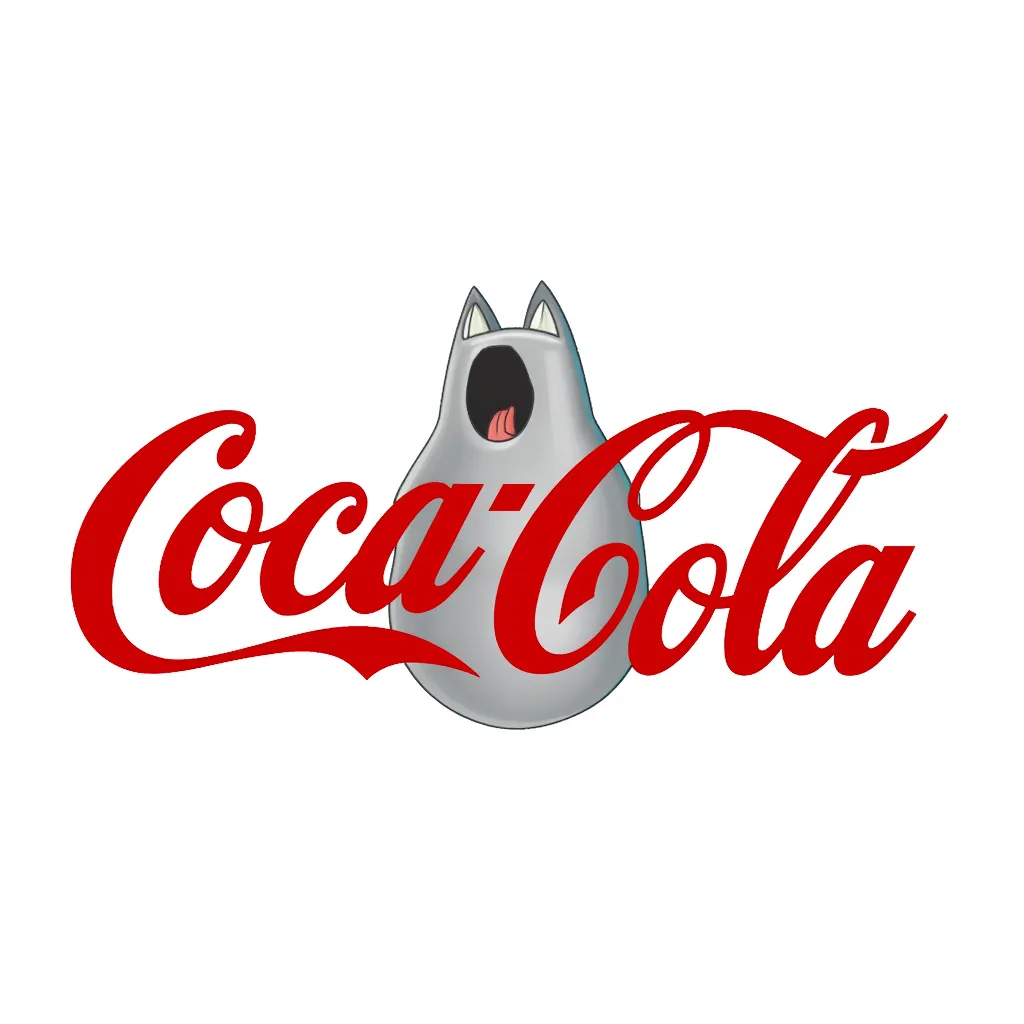 the cocacola logo censoring a cat butthole