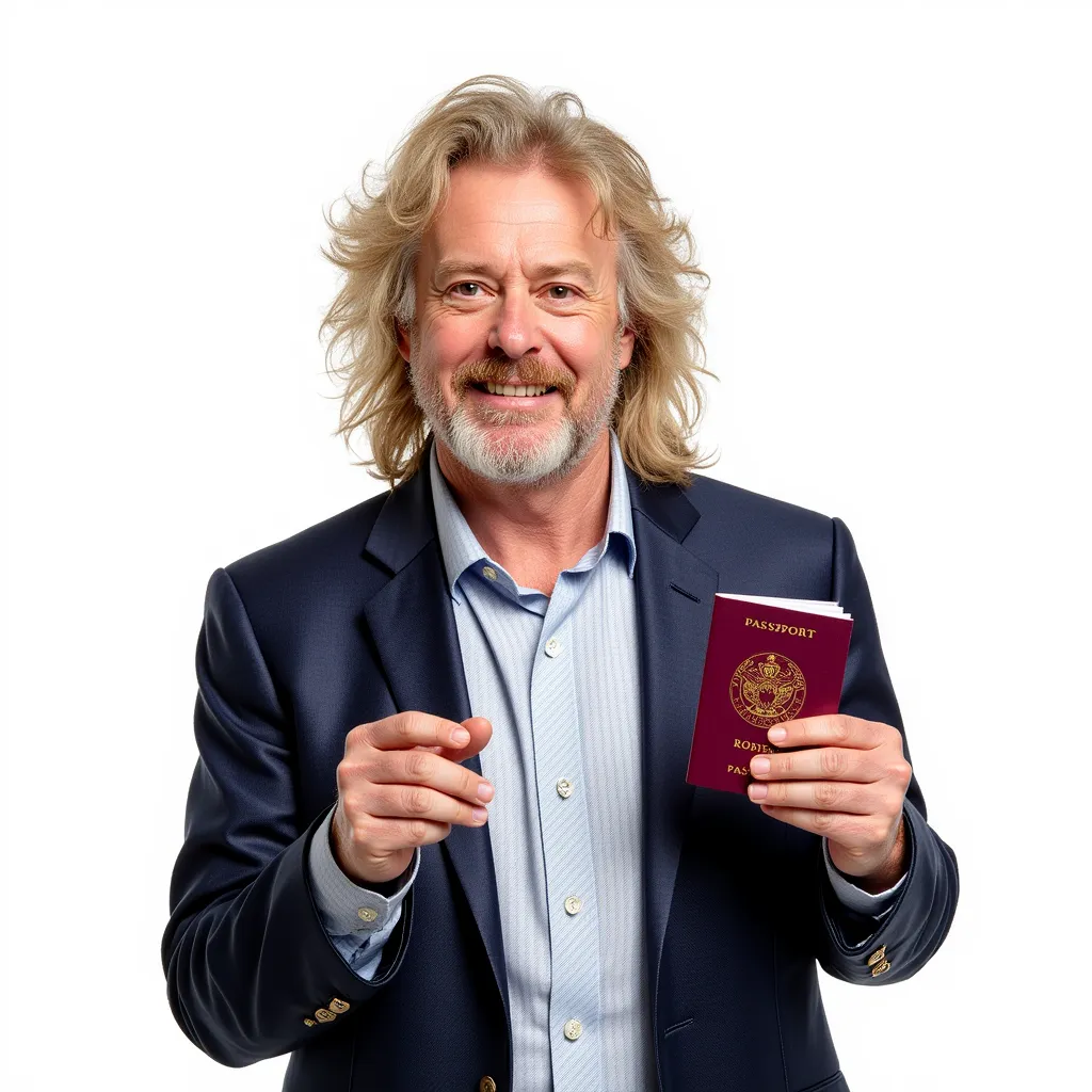 robert plant with a new passport after mass shooting