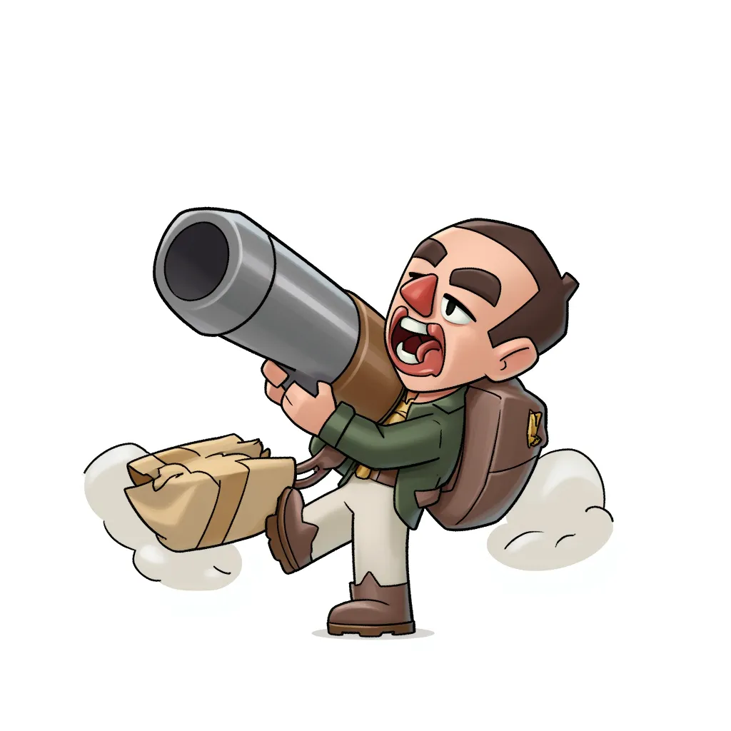 man being shot out of a cannon