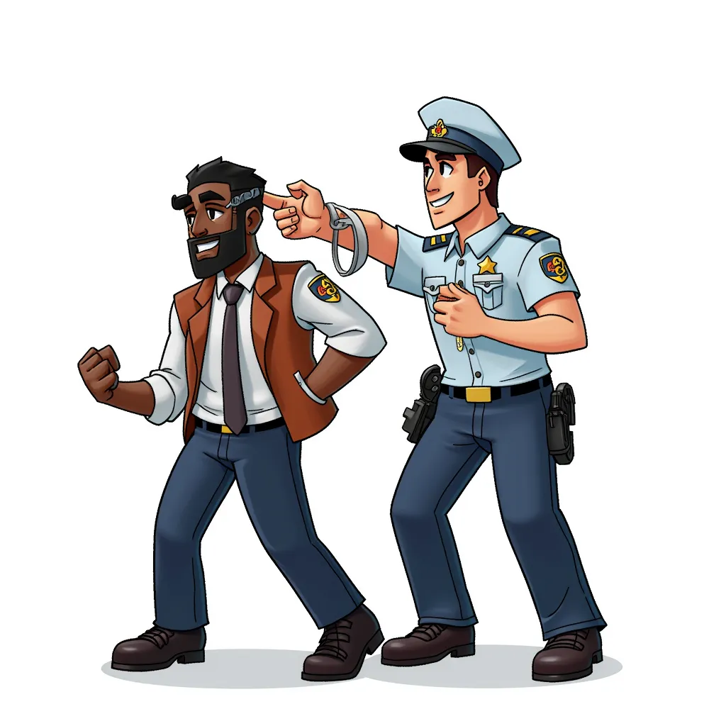 white cop arresting a black man