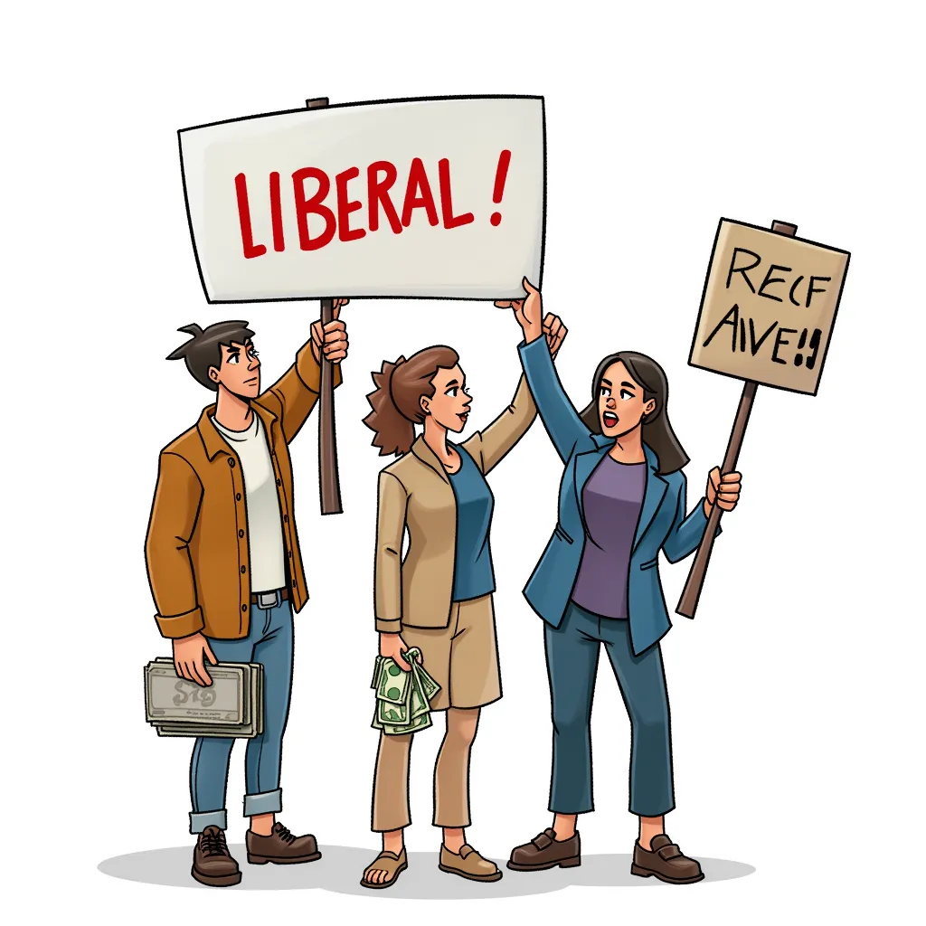 Liberal getting paid to protest