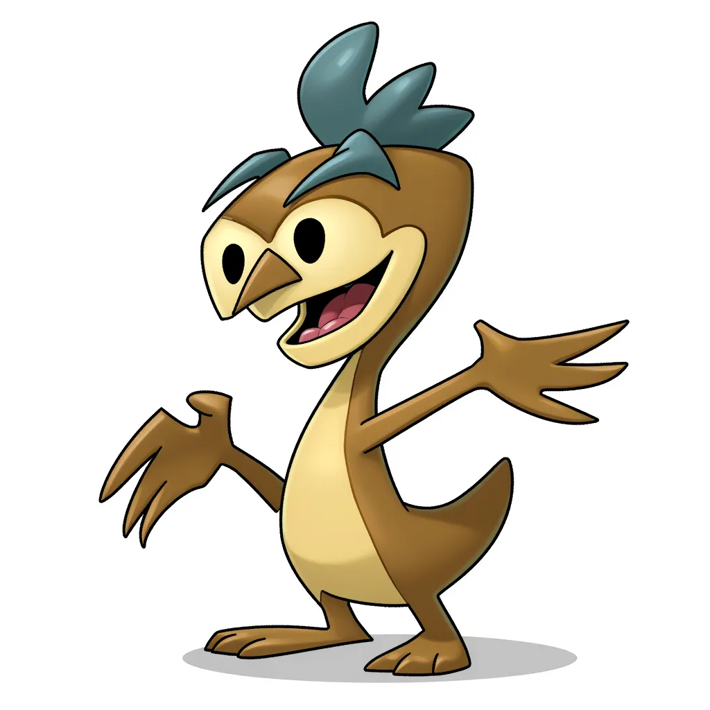 a total fucking doofus looking creature in AIBG style, white background