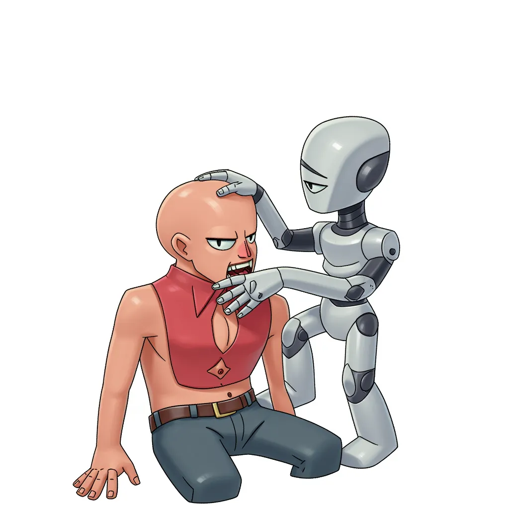 a humanoid penetrating another humanoid