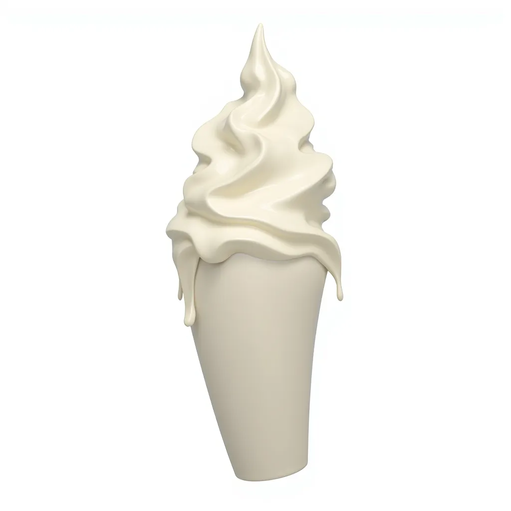 a fleshy cylndrical tube that spurts whipped cream in the style of AIBG, white background