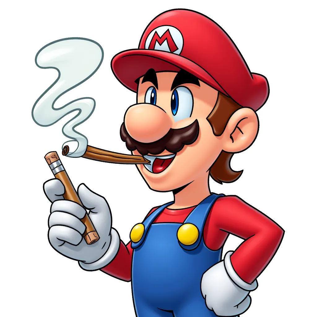 mario smoking a joint