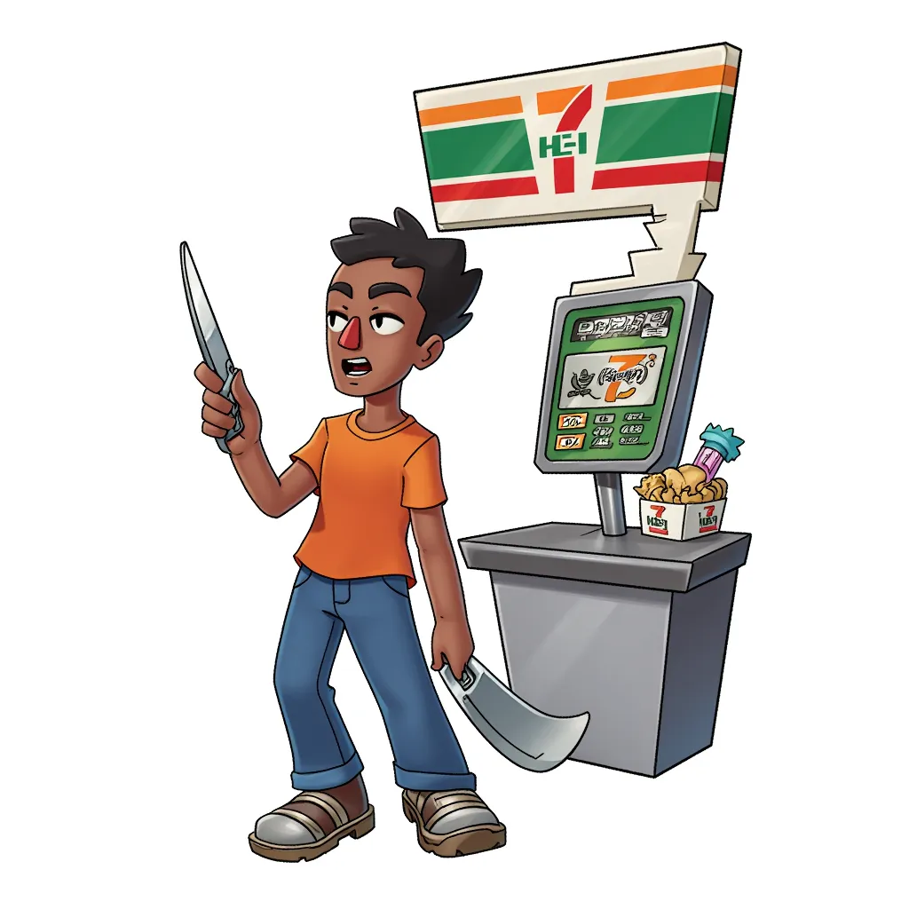 black teen robbing a 7/11