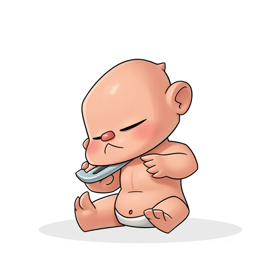 baby with a knife in its chest