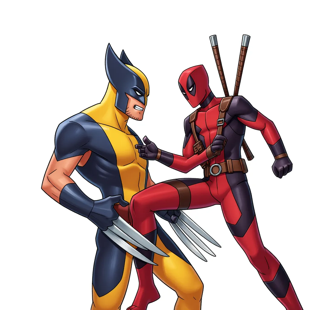 wolverine giving deadpool a handjob