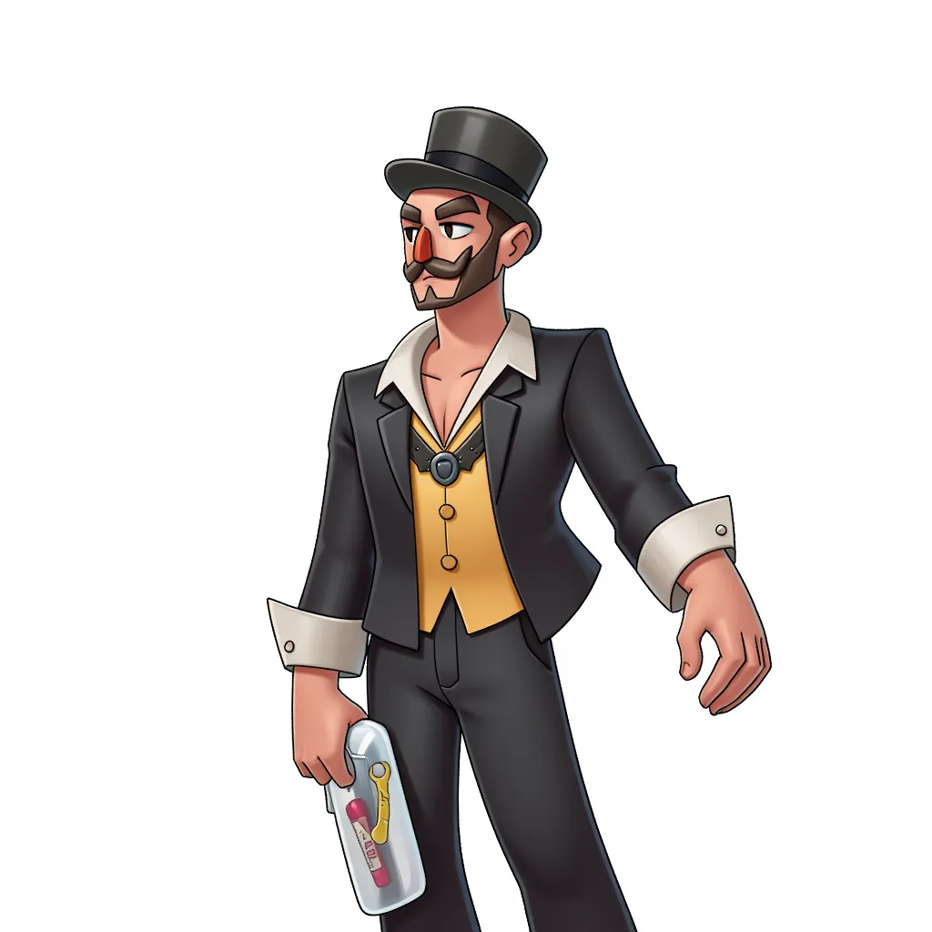 gay hitler in the style of AIBG, white background