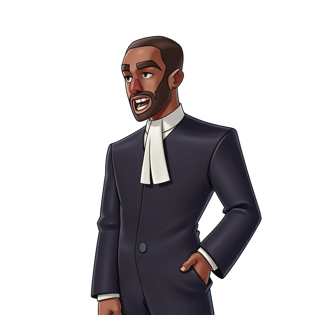 Supreme Court Justice Jackson as a runaway slave with a retarded looking face and idiot drool moron bitch in the style of AIBG, white background, full body shot