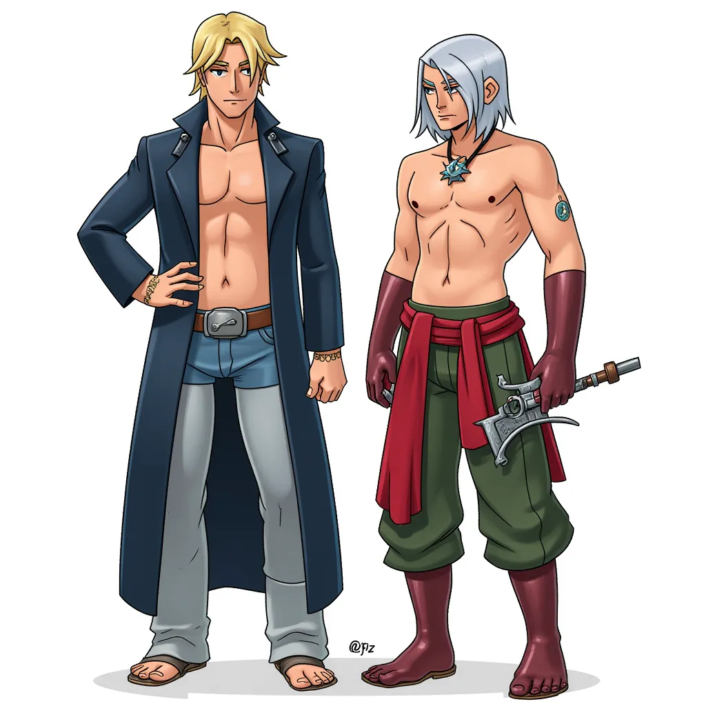 Full Metal alchemist head to toe brotherhood, but super sexy and half naked. Draw it like you mean it, give me the goods baby.