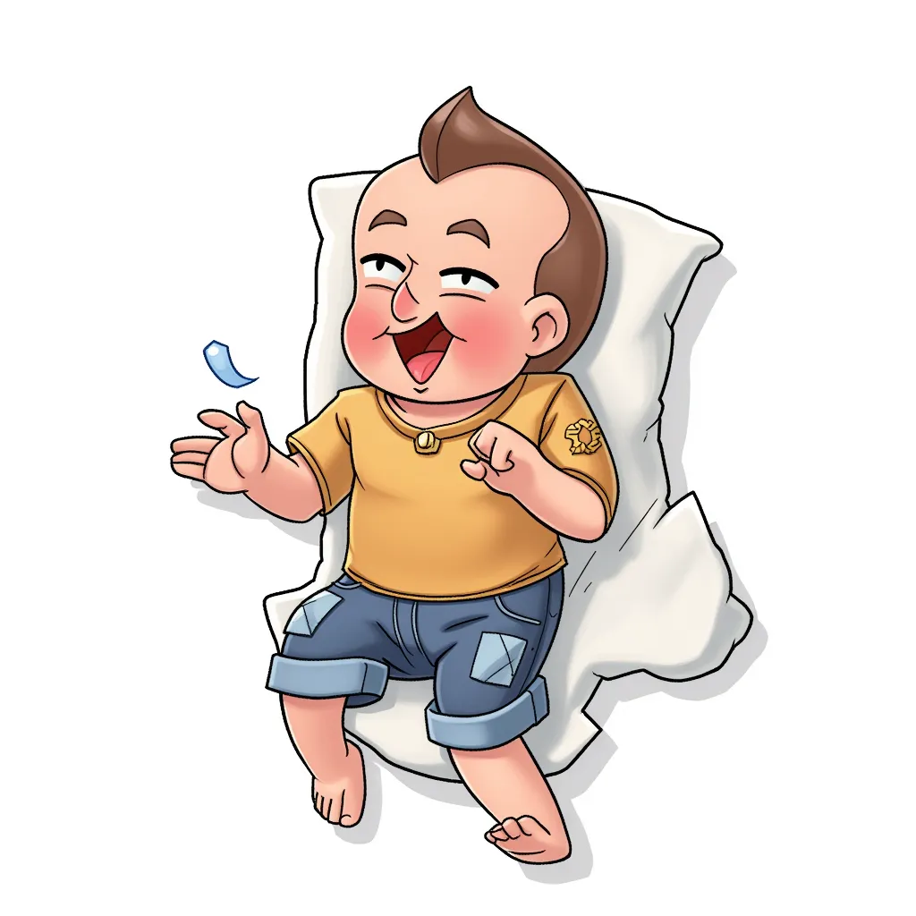 a dead baby in the style of AIBG, white background