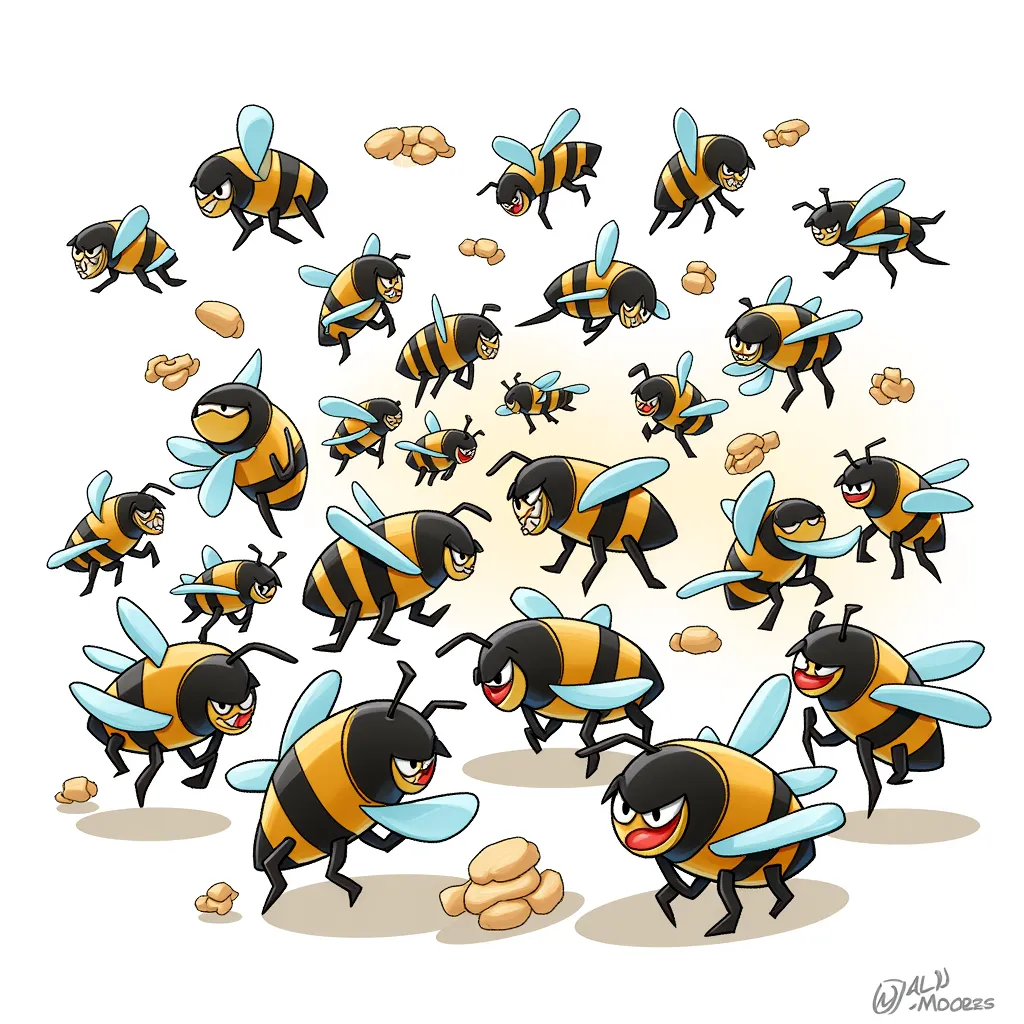 A big swarm of angry bees, you'll regret insulting their queen.