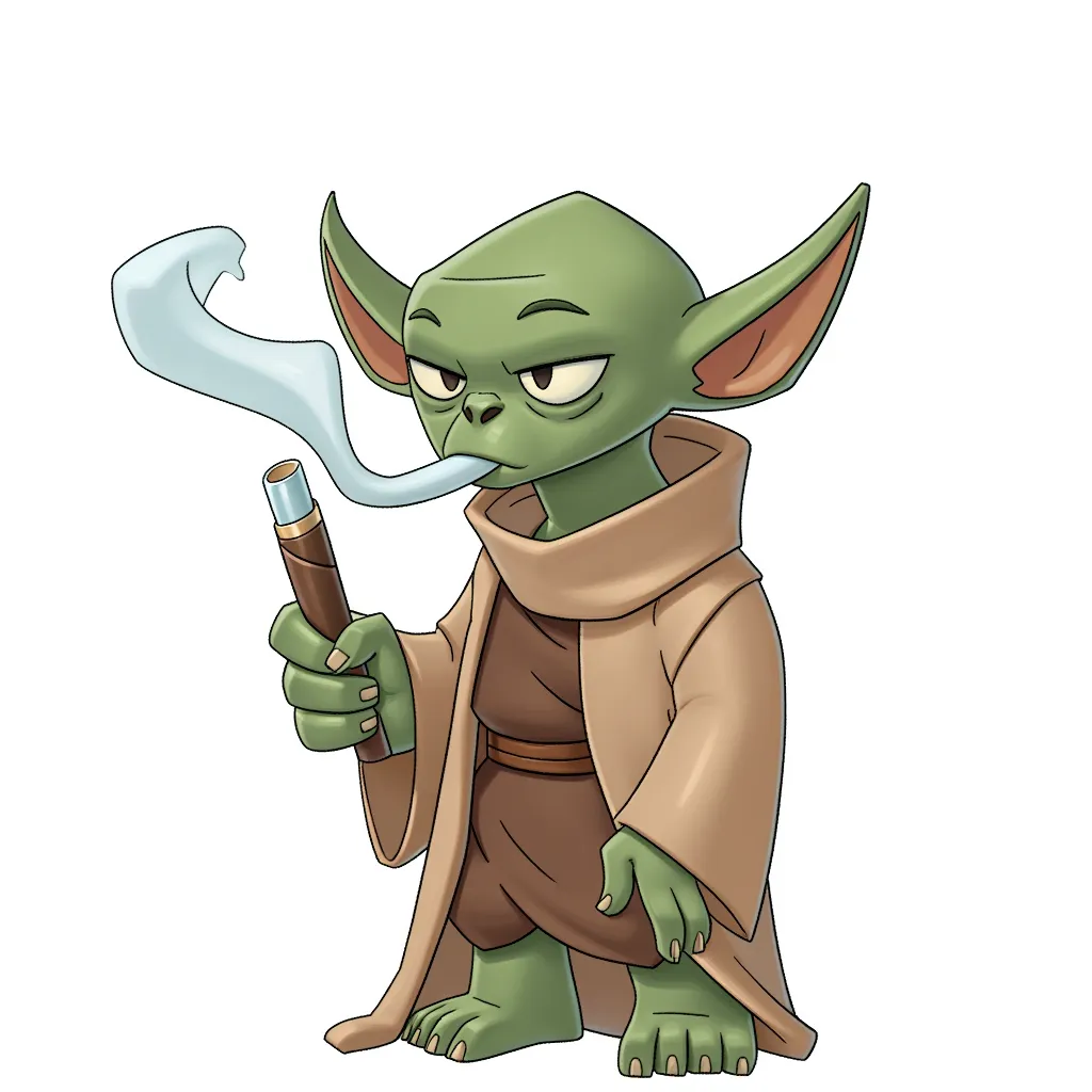 yoda smoking a blunt