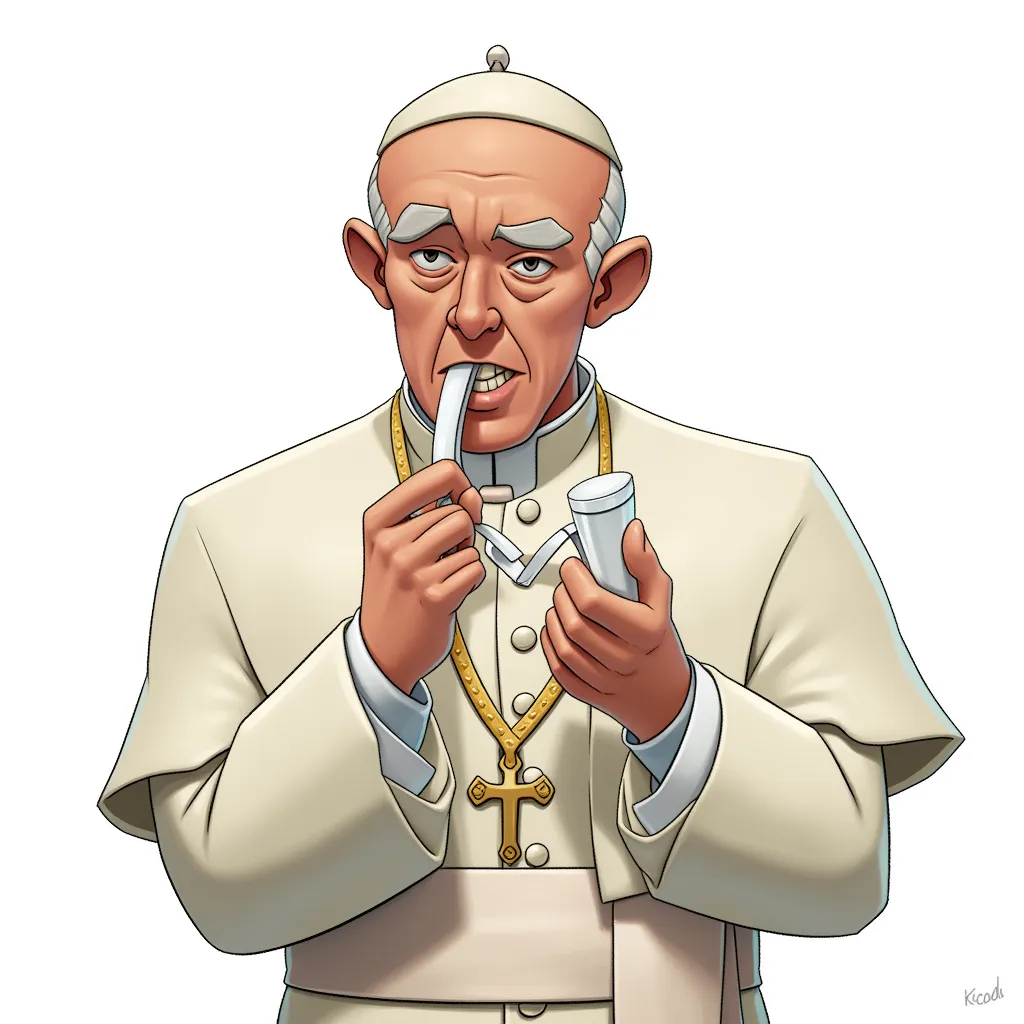 the pope doing a line of cocaine