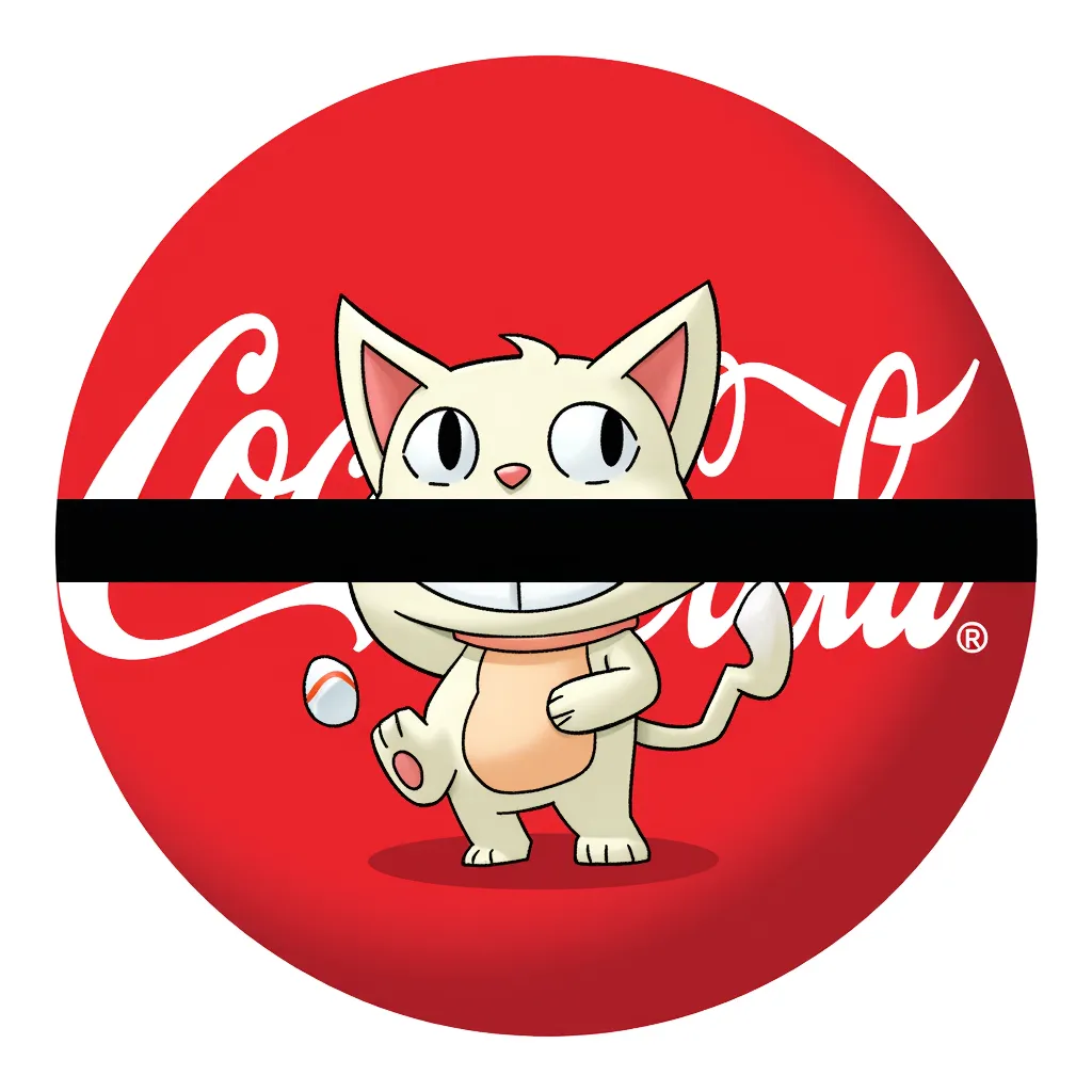 the cocacola logo censoring a cat butthole