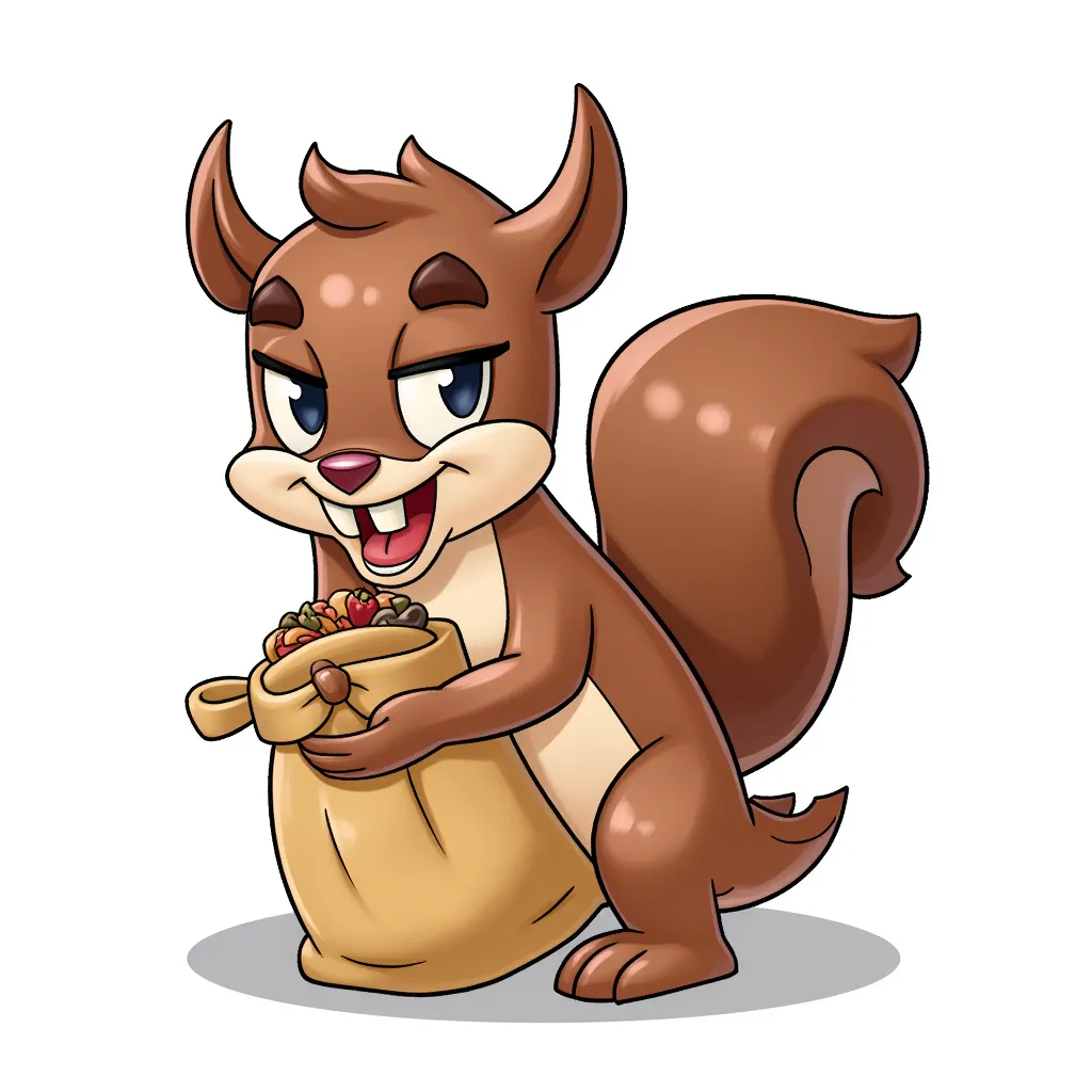 squirrel with a huge nut sack