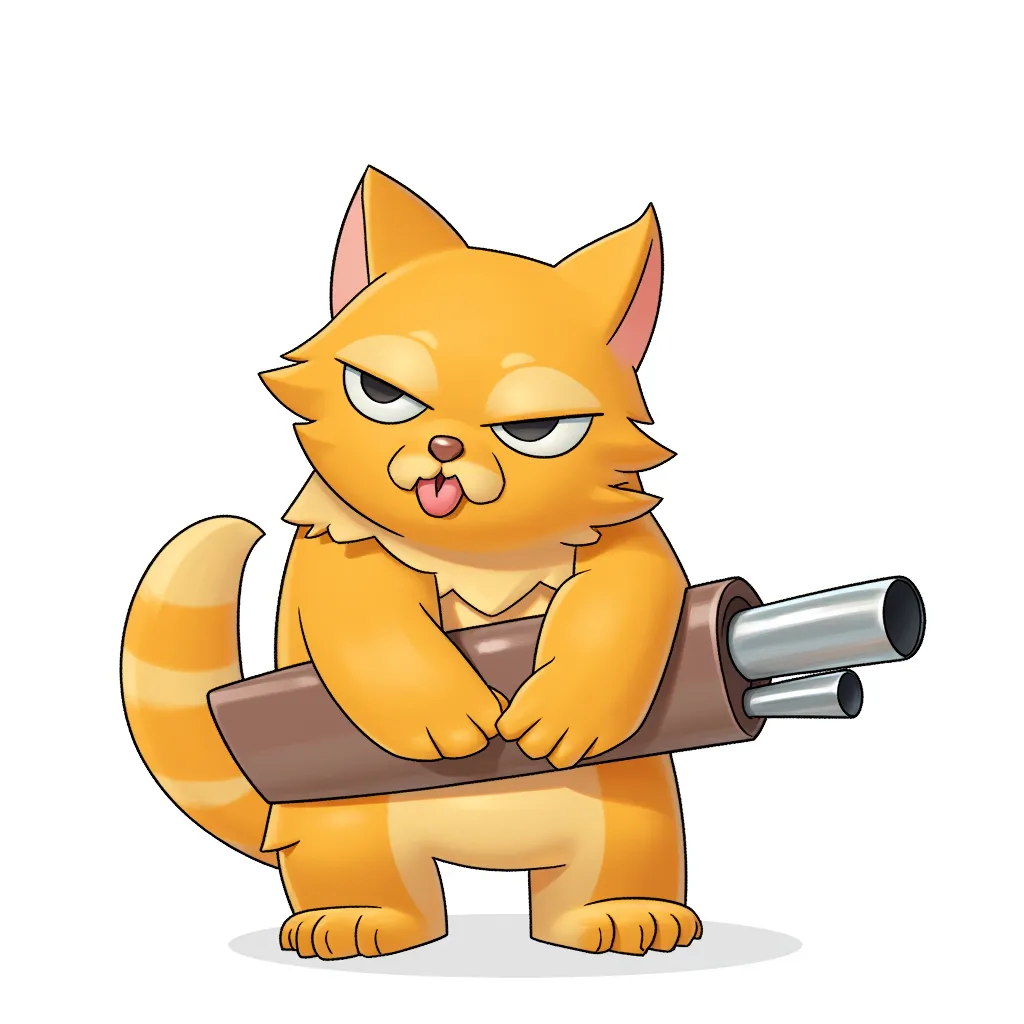 half mango half cat with bazooka arms