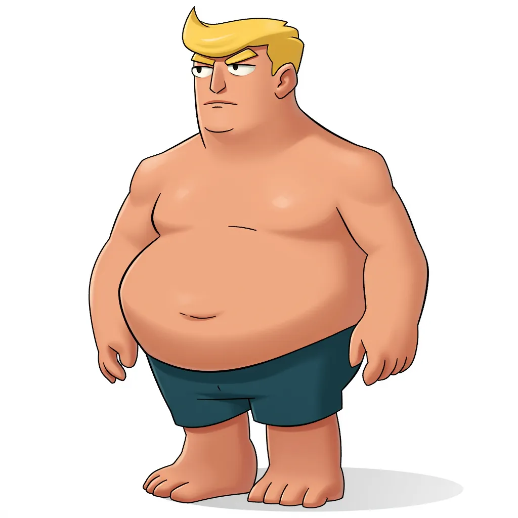 trump naked, fat and naked, sweaty