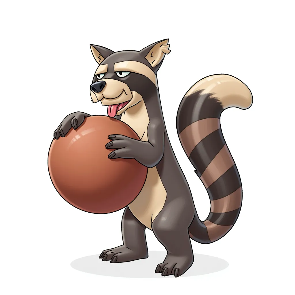 raccoon dog with huge balls