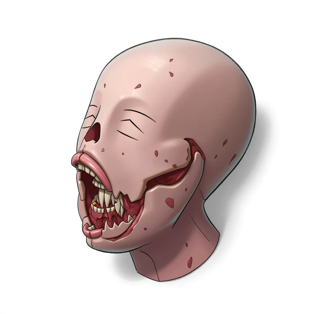 Partial decapitation of a human corpse